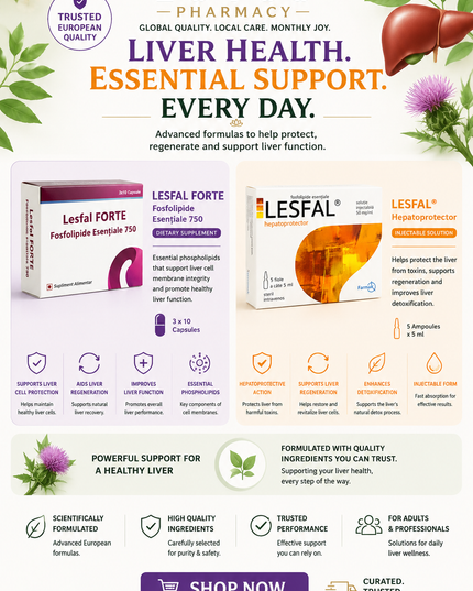 Liver Health & Essential Phospholipid Support | Lesfal Forte® Essential Phospholipids 750 mg – 30 Capsules