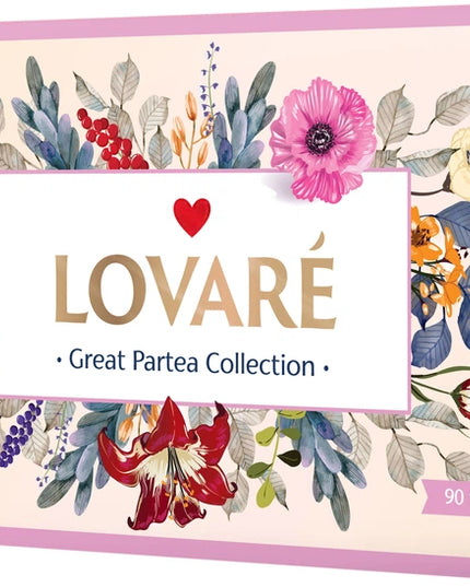 LOVARE Black Green Tea Assorted Gift Box – 18 Flavors, 90 Tea Bags