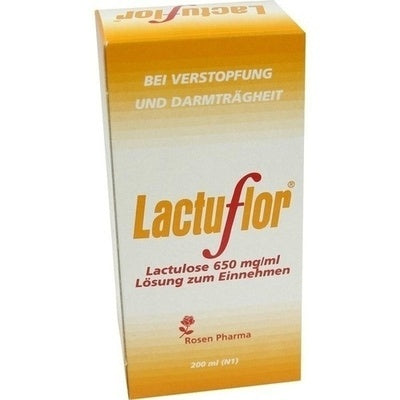 Lactuflor packaging with German text on a white background