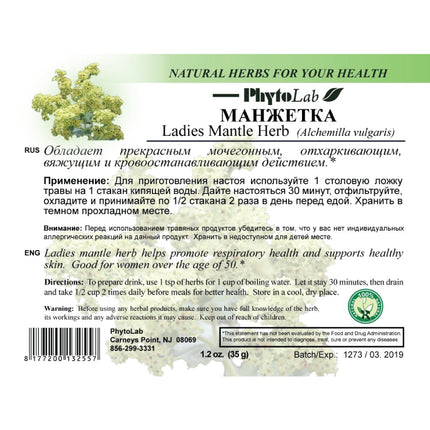 Ladies Mantle Herb (Alchemilla vulgaris) for Herbal Tea Preparation & Digestive Wellness – 35 g