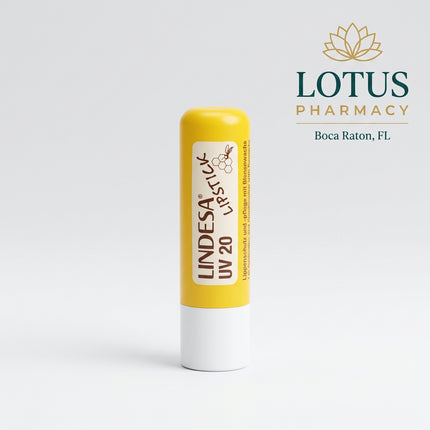 Lindesa UV 20 Lipstick is a German protective lip balm formulated for dry, sensitive, and moisture-prone lips. It combines natural beeswax, shea butter, coconut-derived emollients, vitamin E, and broad-spectrum UV filters to help keep lips soft while protecting them from sun exposure and environmental dryness.