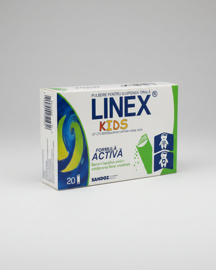 Linex for Kids 10 Sachets is a specially formulated probiotic supplement for children designed to support healthy intestinal microflora and digestive balance. Each sachet contains live freeze-dried Bifidobacterium animalis subsp. lactis DSM15954, a beneficial probiotic strain naturally found in the human intestinal tract.