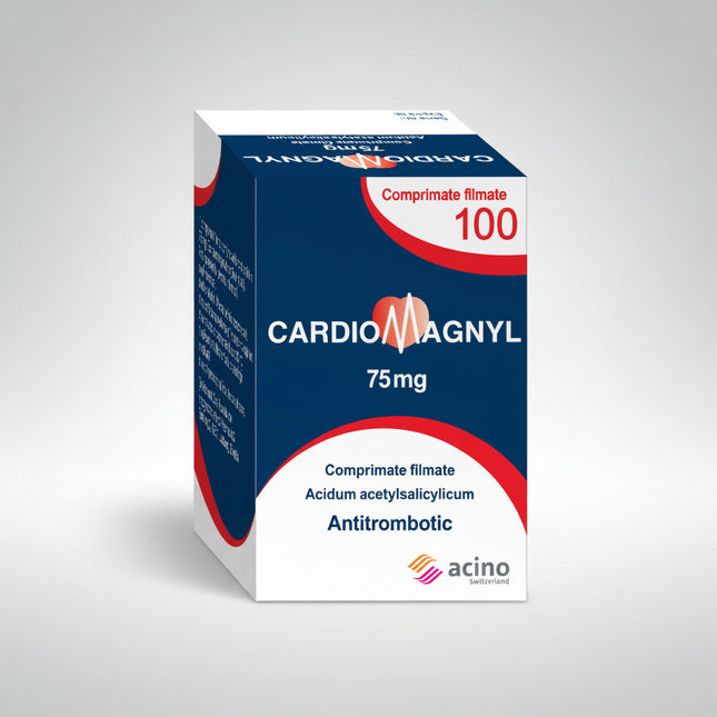 Low-dose acetylsalicylic acid (aspirin) preparation combined with magnesium hydroxide, traditionally used in European practice to support cardiovascular health by helping reduce platelet aggregation and the risk of blood clot formation.