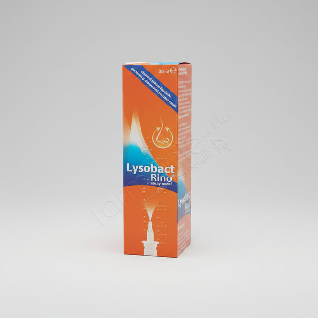 Lysobact® Rino is a nasal spray containing lysozyme, a natural enzyme involved in the body's innate immune defense, combined with an isotonic saline solution to gently cleanse, moisturize, and support the nasal mucosa. It helps remove accumulated mucus, allergens, dust, and irritants while reducing nasal dryness and promoting local immune protection. The formula does not cause dependence and is suitable for both adults and children from 1 year of age.