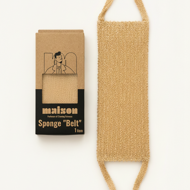 Upgrade your shower routine with the Maison Natural Sponge Belt. Made from durable natural plant fibers, this exfoliating body scrubber gently removes dead skin cells, stimulates circulation, and leaves your skin feeling smooth, refreshed, and revitalized. The convenient handles make it easy to reach your back and other hard-to-clean areas, making it perfect for everyday use at home or the spa.