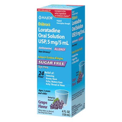 Major Children's Loratadine Oral Solution 5 mg/5 mL – 4 fl oz (120 mL)