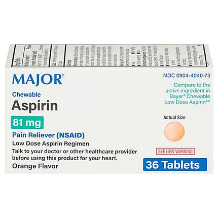 Major Aspirin, Chewable Aspirin, Aspirin 81 mg, Low Dose Aspirin, Orange Flavor Aspirin, Chewable Tablets, Pain Reliever, NSAID, Adult Aspirin, Minor Pain Relief, Headache Relief, Toothache Relief, Muscle Pain Relief, Low Strength Aspirin, Daily Aspirin Regimen, Heart Health Support, Family Wellness, Aspirin 36 Tablets, Orange Chewable Aspirin, First Aid, Аспирин, Жевательный Аспирин, Аспирин 81 мг, Низкодозированный Аспирин, Обезболивающее, НПВС, Головная Боль, Зубная Боль, Боль В Мышцах, Поддержка Сердца,