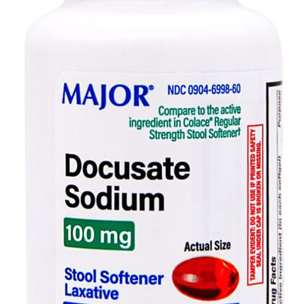 Major Docusate Sodium 100 mg Softgels – 100 Softgels
