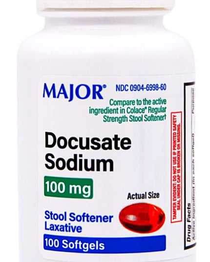 Major Docusate Sodium 100 mg Softgels – 100 Softgels
