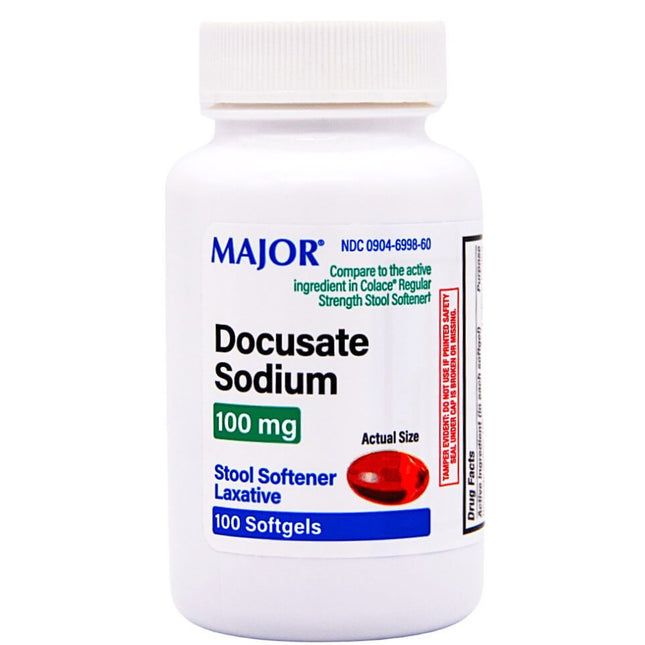 Major Docusate Sodium 100 mg Softgels – 100 Softgels