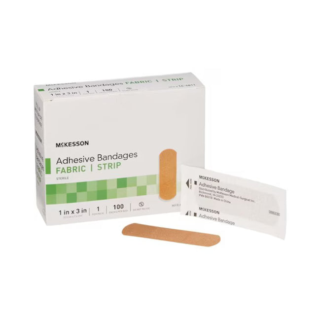 McKesson, McKesson Bandages, Adhesive Strip Bandages, Fabric Bandages, Sterile Bandages, Tan Bandages, Adhesive Dressings, Wound Care, First Aid, Cut Care, Scrape Care, Abrasion Care, Puncture Wound Care, Flexible Bandages, Latex Free Bandages, Medical Supplies, Home Healthcare, First Aid Kit Supplies, Sterile Dressings, Professional Healthcare, МакКессон, Пластырь, Лейкопластырь, Стерильный Пластырь, Первая Помощь, Уход За Ранами, Порезы, Ссадины, Защита Ран, Медицинские Расходники, Без Латекса, Аптечка, M