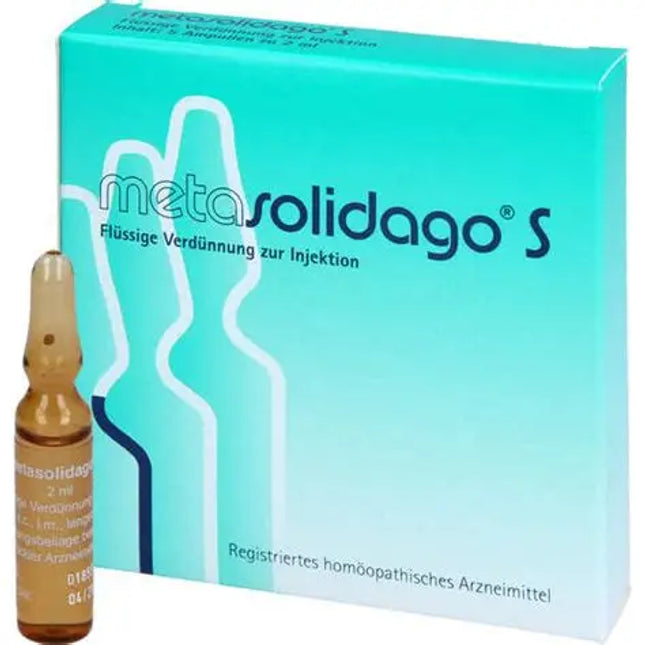 Metasolidago S packaging with an ampoule on a white background