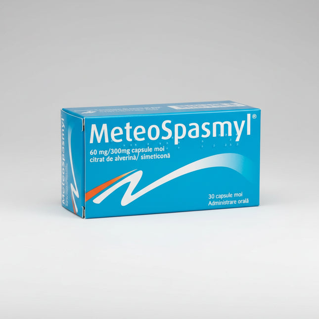 Meteospasmyl Capsules are a combination gastrointestinal medication designed to relieve abdominal pain, bloating, and intestinal spasms associated with functional digestive disorders. It combines an antispasmodic with an antiflatulent for dual-action relief.