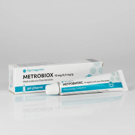 Metrobiox is a topical dental gel formulated to support the treatment of inflammatory and infectious conditions of the gums. It combines an antimicrobial agent with a local antiseptic to help reduce pathogenic bacteria, control inflammation, and promote healthier gingival tissue.