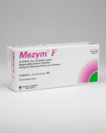 Mezym® Forte is a&nbsp;digestive enzyme supplement designed to help the body break down food more efficiently. Each tablet contains pancreatin with 10,000 units of lipase activity, supporting the digestion of fats, proteins, and carbohydrates. It is especially helpful for people who experience indigestion, bloating, gas, or heaviness after meals, as well as those with reduced pancreatic enzyme activity.