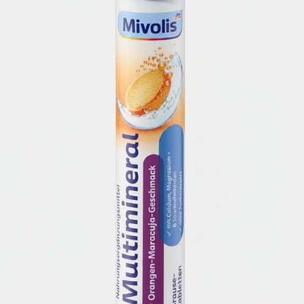 Mivolis Multimineral Effervescent Tablets are a convenient mineral supplement designed to provide the body with a combination of important minerals and trace elements.

The formula combines calcium, magnesium, potassium, zinc, copper, manganese, chromium, molybdenum, and selenium to support normal muscle function, bones, energy metabolism, electrolyte balance, and immune function.