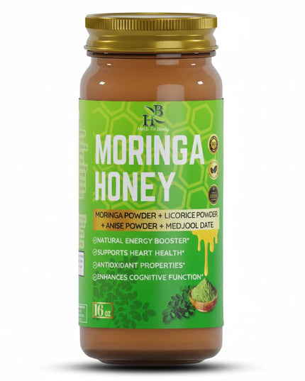 Moringa Honey is a handcrafted superfood blend made in the USA with raw honey infused with moringa and selected botanical extracts.