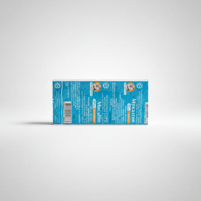 Mucaltin is a classic herbal expectorant used to relieve productive (wet) cough, thin mucus, and support bronchial clearance.
Made from Althaea officinalis (marshmallow root) extract, it gently reduces throat irritation and helps the body naturally expel mucus.