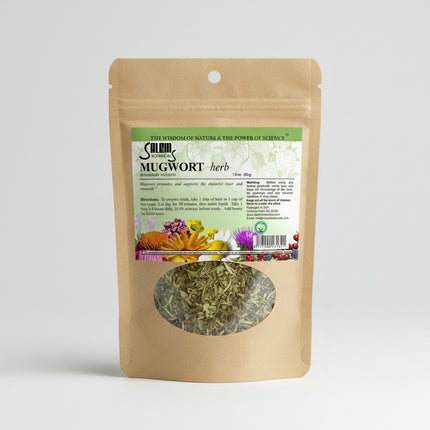 Mugwort is a traditional European and Eastern European herb known for its digestive, cleansing, and antiparasitic properties. It is commonly used to stimulate appetite, support liver and gallbladder function, and promote healthy digestion. Mugwort is also valued for its calming effect on the nervous system and its traditional use in women’s health.