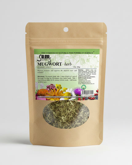 Mugwort is a traditional European and Eastern European herb known for its digestive, cleansing, and antiparasitic properties. It is commonly used to stimulate appetite, support liver and gallbladder function, and promote healthy digestion. Mugwort is also valued for its calming effect on the nervous system and its traditional use in women’s health.
