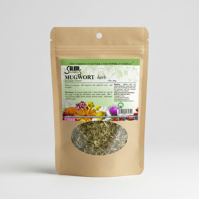 Mugwort is a traditional European and Eastern European herb known for its digestive, cleansing, and antiparasitic properties. It is commonly used to stimulate appetite, support liver and gallbladder function, and promote healthy digestion. Mugwort is also valued for its calming effect on the nervous system and its traditional use in women’s health.
