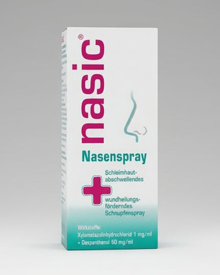 Nasic Nasal Spray is formulated to help relieve nasal congestion while supporting the healing of irritated nasal mucosa. The combination of&nbsp;xylometazoline and dexpanthenol helps reduce swelling of the nasal membranes, improve breathing through the nose, and soothe sensitive nasal tissues.