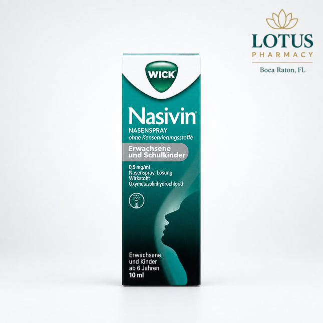 Nasivin® is a fast-acting nasal spray formulated to provide relief from&nbsp;nasal congestion caused by colds, allergies, or sinus infections. It contains oxymetazoline hydrochloride, which works by constricting swollen blood vessels in the nasal mucosa, helping reduce swelling and improve airflow.