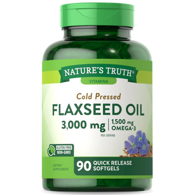 Nature's Truth Cold Pressed Flaxseed Oil 3000 mg – 90 Softgels