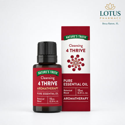 Nature's Truth Cleansing 4 Thrive Pure Essential Oil is a premium aromatherapy blend made with 100% pure essential oils to create a refreshing, cleansing atmosphere. Combining the invigorating aromas of clove, lemon, eucalyptus, and rosemary, this expertly crafted blend offers a spicy, earthy fragrance with subtle licorice notes, making it ideal for meditation, relaxation, diffusion, massage (when diluted), and DIY home fragrance projects. 