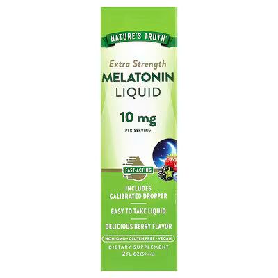 Nature's Truth, Natures Truth, Melatonin, Liquid Melatonin, Melatonin Liquid, Extra Strength Melatonin, Melatonin 10 mg, Sleep Support, Sleep Aid, Restful Sleep, Healthy Sleep Cycle, Occasional Sleeplessness, Bedtime Support, Travel Sleep Support, Jet Lag Support, Berry Flavor, Liquid Sleep Aid, Vegetarian Supplement, Non GMO, Gluten Free, Dietary Supplement, Натурс Трус, Мелатонин, Жидкий Мелатонин, Мелатонин 10 мг, Поддержка Сна, Средство Для Сна, Здоровый Сон, Нарушение Сна, Бессонница, Цикл Сна, Поддерж