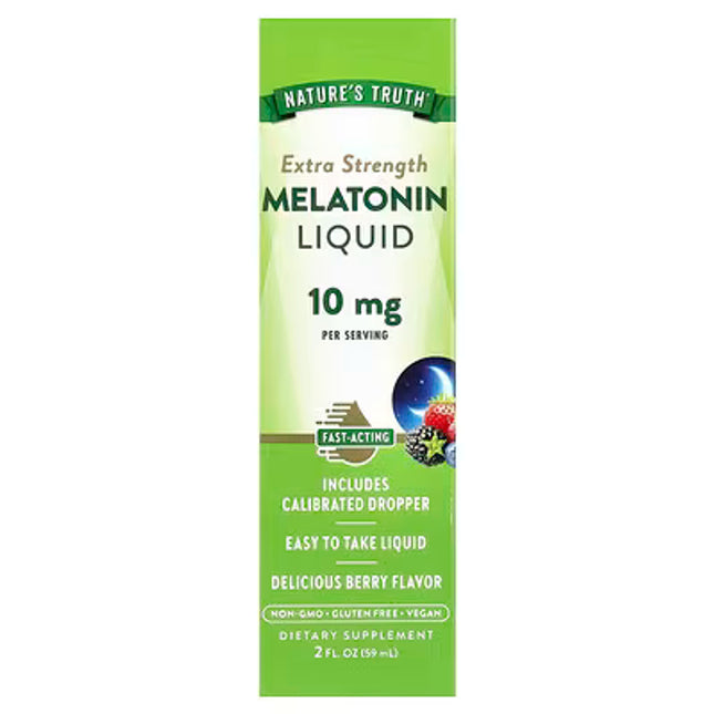 Nature's Truth, Natures Truth, Melatonin, Liquid Melatonin, Melatonin Liquid, Extra Strength Melatonin, Melatonin 10 mg, Sleep Support, Sleep Aid, Restful Sleep, Healthy Sleep Cycle, Occasional Sleeplessness, Bedtime Support, Travel Sleep Support, Jet Lag Support, Berry Flavor, Liquid Sleep Aid, Vegetarian Supplement, Non GMO, Gluten Free, Dietary Supplement, Натурс Трус, Мелатонин, Жидкий Мелатонин, Мелатонин 10 мг, Поддержка Сна, Средство Для Сна, Здоровый Сон, Нарушение Сна, Бессонница, Цикл Сна, Поддерж