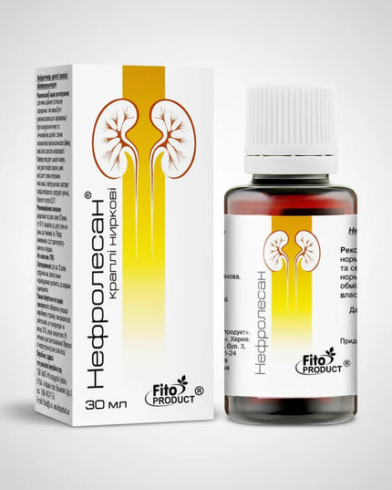 Nefrolesan is a liquid herbal dietary supplement formulated to support kidney health and normal urinary tract function. Its plant-based composition provides a mild diuretic effect, helping maintain fluid balance and support natural water–salt exchange.

