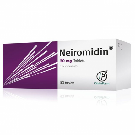 Neiromidin 20 mg tablets packaging on a white background