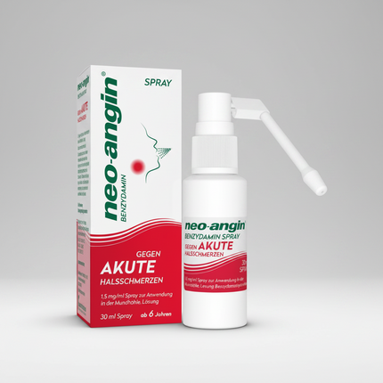 Neo-Angin Benzydamine is topical throat spray formulated with benzydamine hydrochloride, a locally acting non-steroidal anti-inflammatory agent (NSAID) with analgesic, anti-inflammatory, and mild antiseptic properties. It’s designed to deliver direct comfort to the mouth and throat where irritation and pain occur.