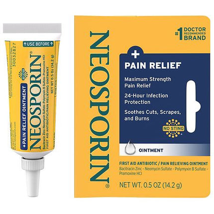 Neosporin, Neosporin Pain Relief, Maximum Strength Neosporin, Triple Antibiotic Ointment, Bacitracin Zinc, Neomycin Sulfate, Polymyxin B Sulfate, Pramoxine HCl, First Aid Antibiotic, Pain Reliever Ointment, Infection Protection, Wound Care, Minor Cuts, Scrapes, Minor Burns, First Aid Kit, Skin Protection, Healing Ointment, Family First Aid, Antibiotic Ointment, Неоспорин, Антибиотик Мазь, Тройной Антибиотик, Бацитрацин, Неомицин, Полимиксин B, Прамоксин, Первая Помощь, Порезы, Ссадины, Ожоги, Защита От Инфе