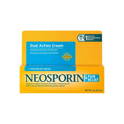 neosporin pain relief cream, neosporin maximum strength, triple antibiotic cream, first aid antibiotic, wound care cream, bacitracin, neomycin, polymyxin b, pramoxine, pain relief cream, infection prevention, cuts scrapes burns, first aid treatment, неоспорин крем, тройной антибиотик, крем для ран, первая помощь, бацитрацин, неомицин, полимиксин b, прамоксин, обезболивающий крем, профилактика инфекции, порезы и ожоги, cuidado de heridas, neosporin crema, antibiótico triple, crema para primeros auxilios, ali