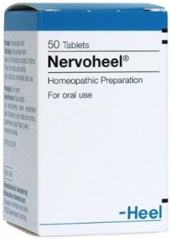 Nervoheel homeopathic preparation box with blue and white design