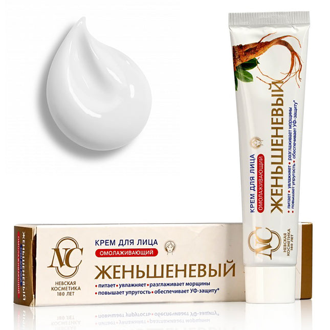 Nevskaya Kosmetika Face Cream w/Ginseng Against Aging Signs, Neva Cosmetics, 40g