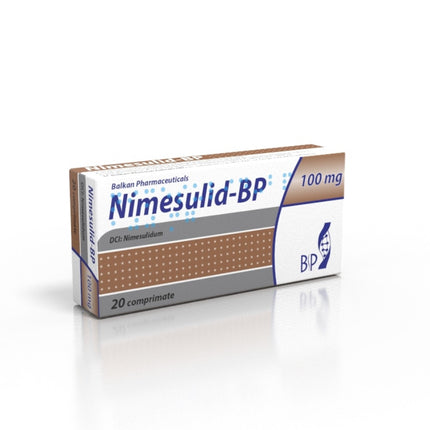 Box of Nimesulid-BP medication on a white background