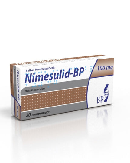 Box of Nimesulid-BP medication on a white background