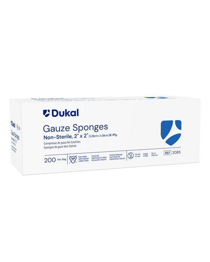 Dukal Non-Sterile Gauze Sponges are versatile medical gauze pads designed for everyday wound care, cleaning, prepping, dressing, and general clinical use. Their compact 2 x 2 inch size makes them suitable for small wounds, skin cleansing, applying ointments, absorbing light drainage, and routine first-aid tasks.
These gauze sponges are supplied non-sterile in a bulk bag of 200 pieces, making them a practical choice for clinics, pharmacies, first-aid stations, and home healthcare supplies.