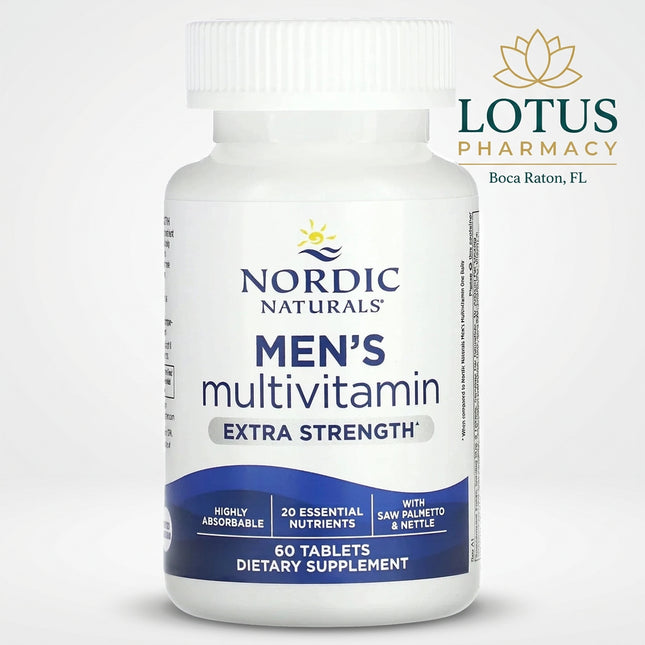 Nordic Naturals Men’s Multivitamin Extra Strength is a comprehensive daily multivitamin formulated specifically for adult men. It provides a broad spectrum of essential vitamins and minerals to support energy metabolism, immune function, cardiovascular health, muscle function, antioxidant protection, and overall daily wellness.

The formula is designed as a convenient once-daily nutritional foundation for men who want targeted support beyond diet alone.