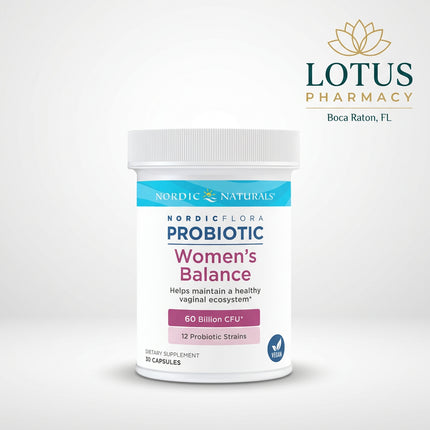Nordic Naturals Nordic® Flora Probiotic Women’s Balance is a targeted women’s probiotic formulated to support vaginal health, vaginal flora balance, digestive comfort, and regularity.