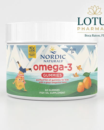 Nordic Naturals Nordic Omega-3 Gummies are a tangerine-flavored fish oil supplement designed for children who prefer a chewable alternative to capsules or liquid fish oil. Each 2-gummy serving provides 82 mg total omega-3s, including 68 mg combined EPA + DHA.
