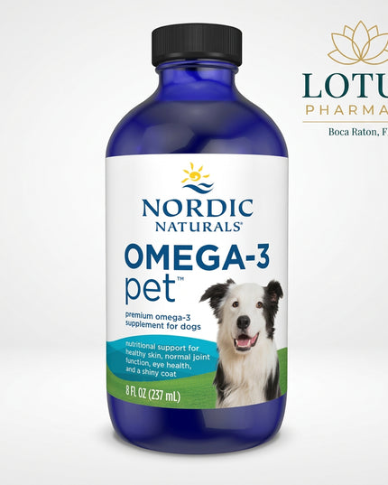 Nordic Naturals Omega-3 Pet Liquid is a high-quality fish oil supplement formulated specifically for dogs. It is made exclusively from wild-caught, sustainably sourced sardines and anchovies and provides concentrated omega-3 fatty acids to support healthy skin and coat, joints, heart, brain, cognitive function, and eye health.