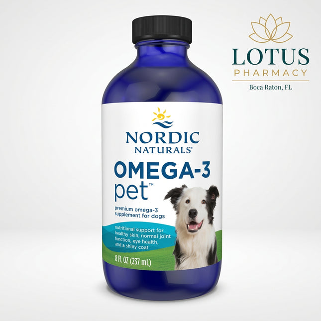 Nordic Naturals Omega-3 Pet Liquid is a high-quality fish oil supplement formulated specifically for dogs. It is made exclusively from wild-caught, sustainably sourced sardines and anchovies and provides concentrated omega-3 fatty acids to support healthy skin and coat, joints, heart, brain, cognitive function, and eye health.