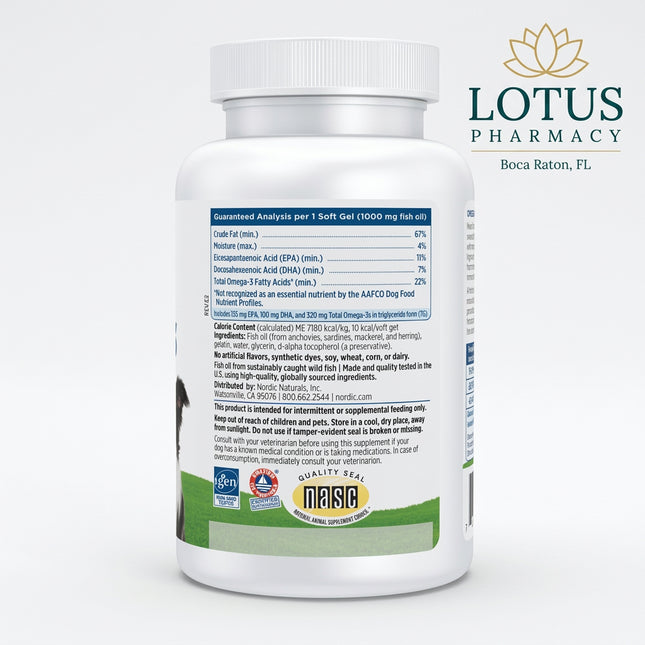 Nordic Naturals Omega-3 Pet is a high-quality fish oil supplement formulated specifically for dogs. It is made exclusively from wild-caught, sustainably sourced sardines and anchovies and provides concentrated omega-3 fatty acids to support skin and coat health, joint function, heart health, brain function, and eye health.