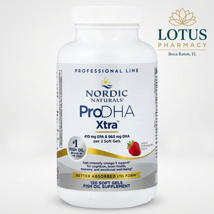 Nordic Naturals ProDHA Xtra is a high-potency, DHA-dominant omega-3 fish oil supplement formulated for targeted support of brain health, memory, cognition, mood, visual function, and the nervous system.

Formerly known as ProDHA 1000, the formula provides 1,660 mg total omega-3s per 2-softgel serving, including 960 mg DHA and 410 mg EPA. It is made from wild-caught sardines and anchovies and supplied in a triglyceride form for efficient absorption.