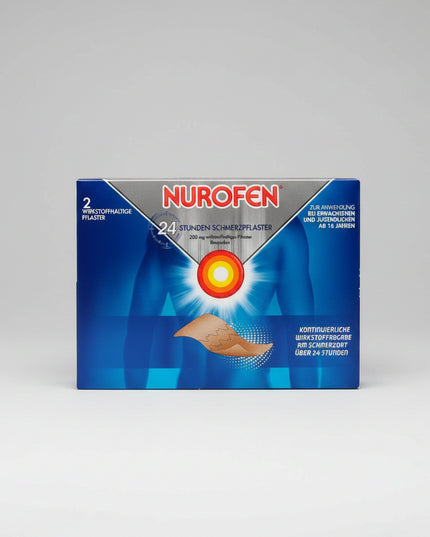 Nurofen® 24-Hour Pain Relief Patch 200 mg is a medicated patch containing 200 mg of ibuprofen for the short-term local treatment of pain associated with acute muscular strains and sprains.