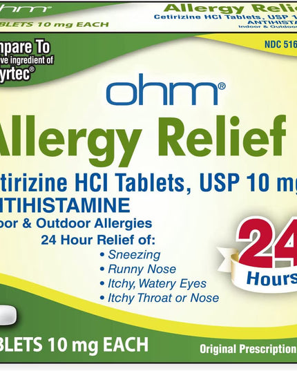 Cetirizine 10 mg Tablets, 30 ct